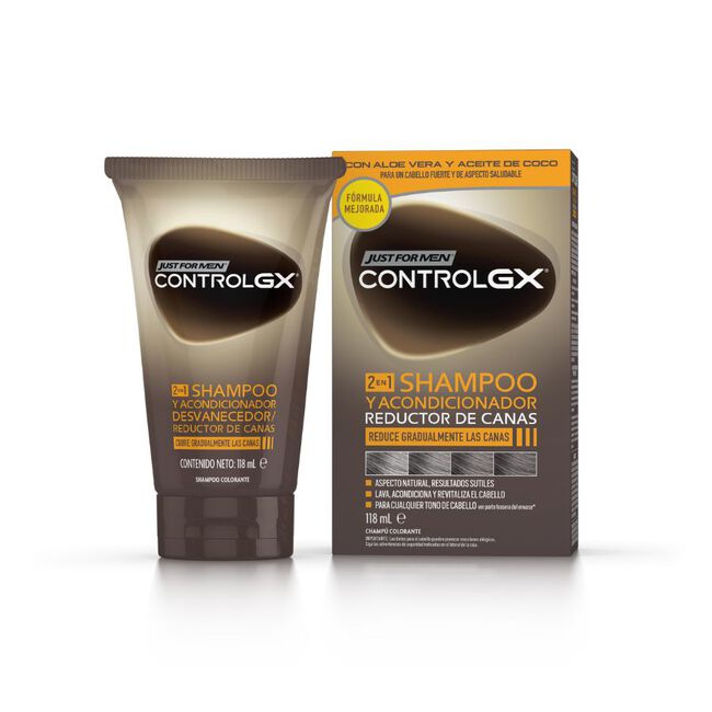 Just For Men Control GX Champú y Acondicionador reductor de canas, 118 ml