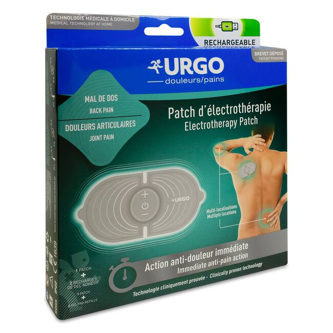 Urgo Parche de Electroterapia Recargable 1 Parche + 2 Recambios, 1 unidad