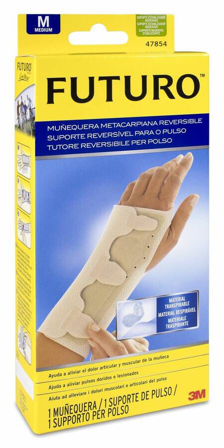 Futuro Muñequera con Férula Reversible Metacarpiana Talla M, 1 Ud