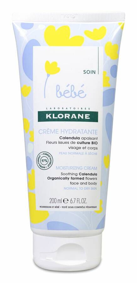 Klorane Bebé Crema Hidratante, 200 ml