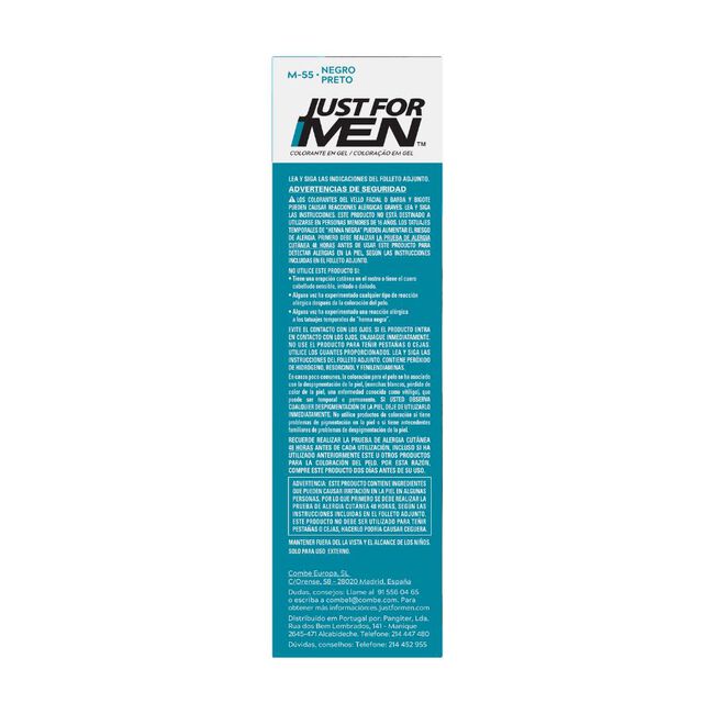 Just For Men Gel Colorante Bigote Y Barba Tono Negro, 30ml