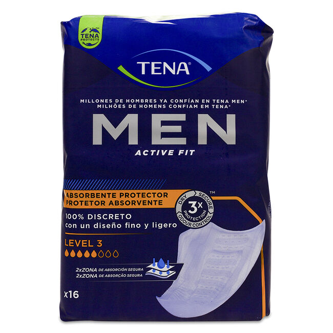 TENA Men Active Fit Absorbente de Incontinencia Level 3, 16 Uds