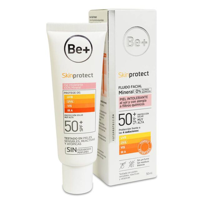 Be+ Skin Protect Piel Intolerante 100% Mineral SPF50+, 50 ml