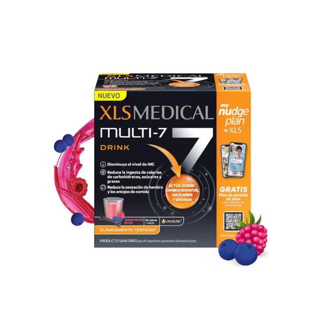 XLS Medical Multi 7 Drink Frutos Rojos, 60 Sobres