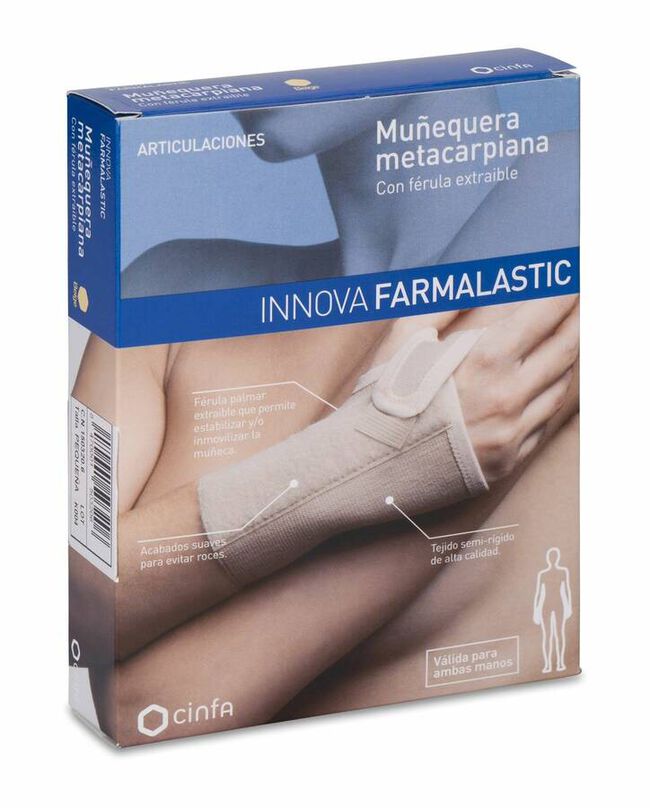 Farmalastic Innova Muñequera Metacarpiana Férula Talla Pequeña, 1 Ud