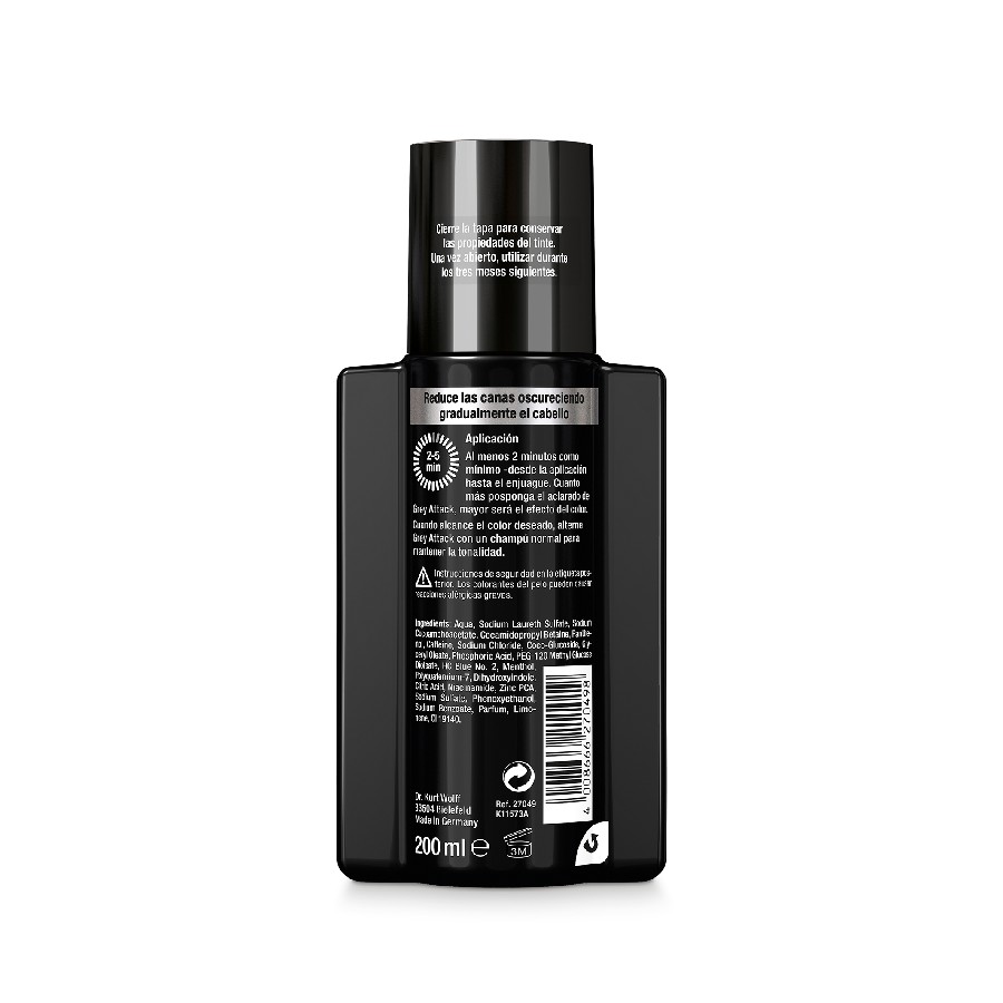 Alpecin Grey Attack Champú Anticaída Cafeína y Color, 200 ml image number null