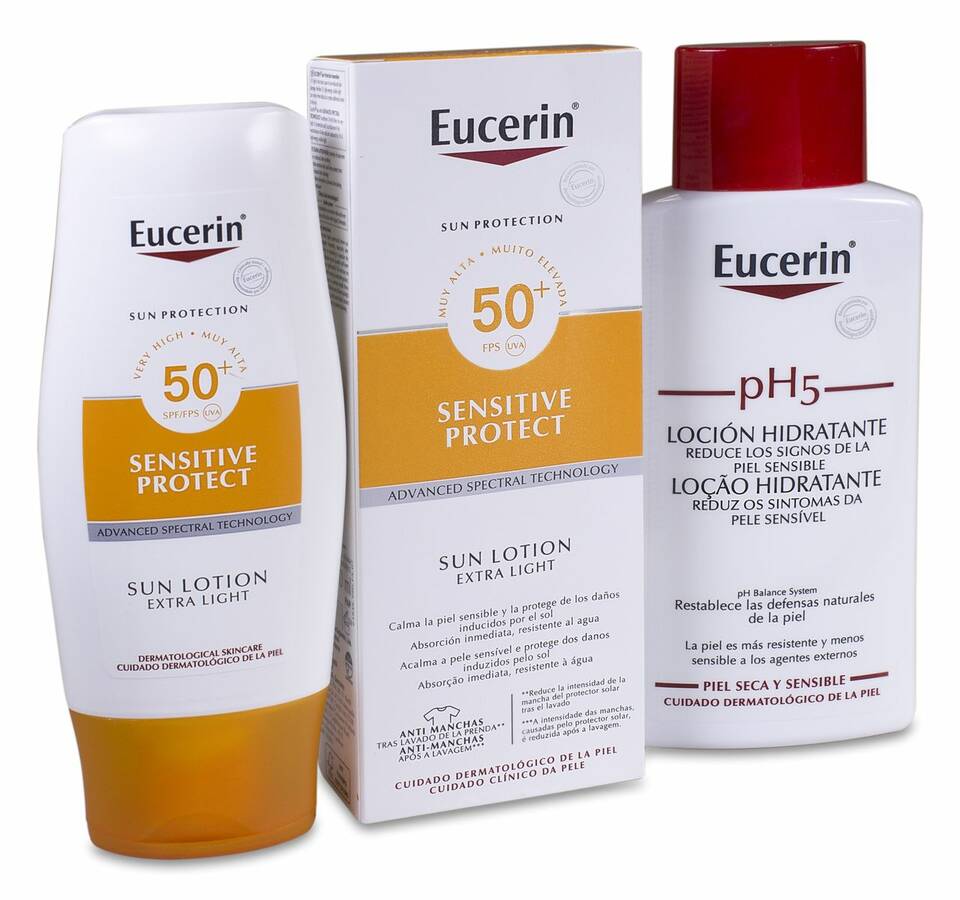 Eucerin Sun Loción Extra Light Sensitive Protect SPF 50+, 150 ml image number null